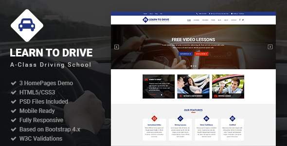 LearnToDrive | Driving School & Lessons HTML5 Template
           TFx Agus Lanford