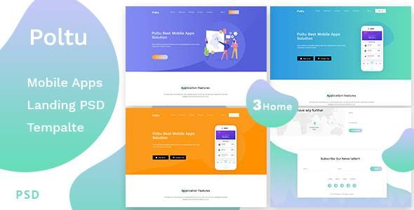 Poltu - Mobile App Landing PSD Template
           TFx Crispin Napier