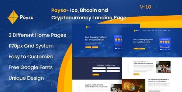 Poysa  - Bitcoin and Cryptocurrency PSD Template
           TFx Lewis Lauren