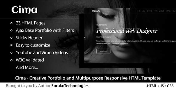 Cima - Creative Portfolio and Multipurpose Responsive modern HTML template
           TFx Youta Duane