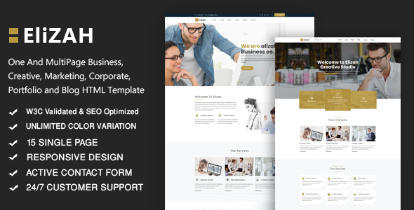 Elizah – Business And Corporate Responsive Website
           TFx Taichi Rodger