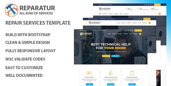 Homerepair – Maintenance Services HTML Template.
           TFx Thaddeus Anthony