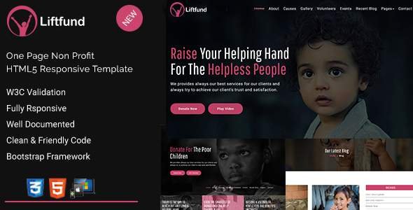Liftfund | Nonprofit HTML5 Template
           TFx Shelley Lacey