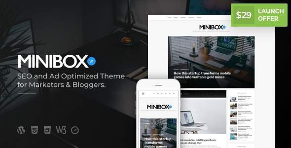Minibox | Optimized WordPress Blog Theme for Bloggers and Marketers
           TFx Drake Keghart