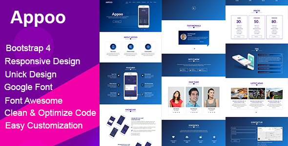 Appoo - HTML App Landing Page, Template
           TFx Jerrard Souta