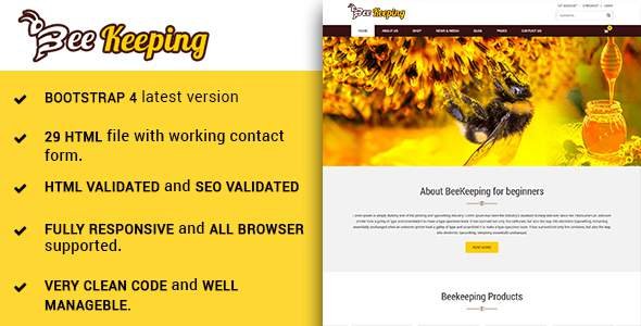 BeeKeeping - Bootstarp-4 multipurpose beekeeping HTML5 template
           TFx Jeremy Ray