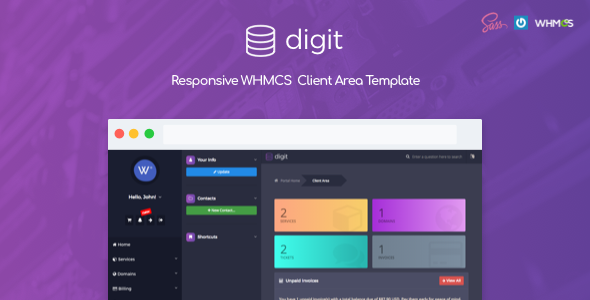 Digit - Responsive WHMCS Client Area Template
           TFx Ernie Vinnie