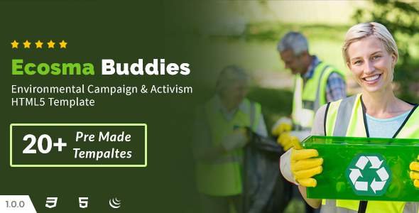 Ecosma Buddies - Environmental Campaign & Activism HTML5 Template
           TFx Eka Brenton