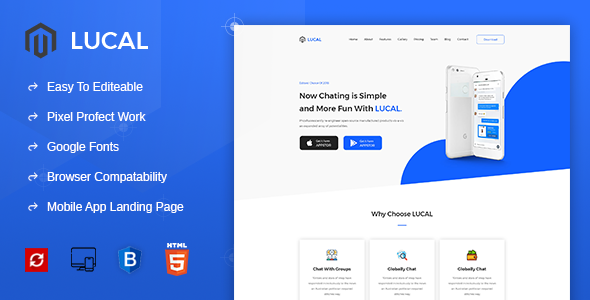 Lucal - Mobile App Landing HTML Template
           TFx Jude Mickey
