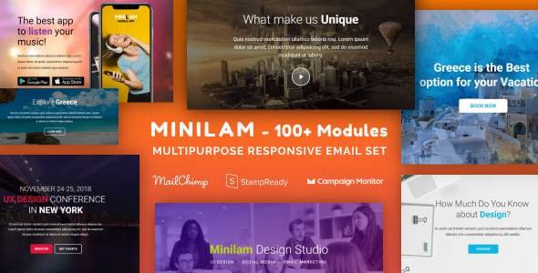 Minilam - Responsive Email with 100+ Modules + MailChimp Editor + StampReady + Online Builder
           TFx Franklin Chet