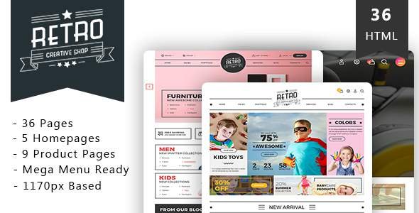 Retro Shop - Creative eCommerce HTML Template
           TFx Dalton Mark