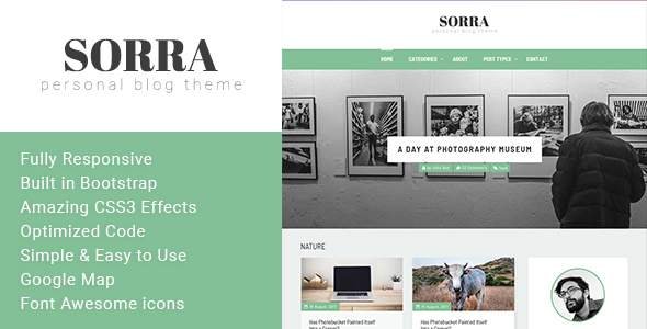 Sorra - Personal Blog HTML Template
           TFx Jon Orson