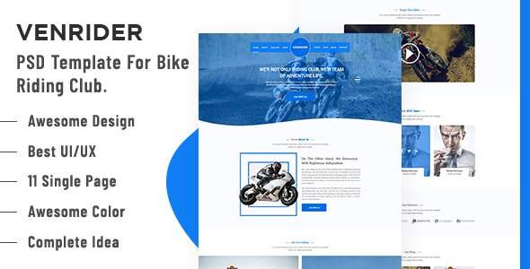 VenRider - Bike Rider Club PSD Template
           TFx Laurence Quinton