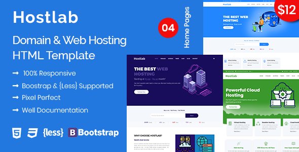 Hostlab - Domain & Web Hosting HTML Template
           TFx Talon Horace