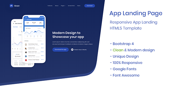 App Landing Page - Siroon
           TFx Darion Woodie