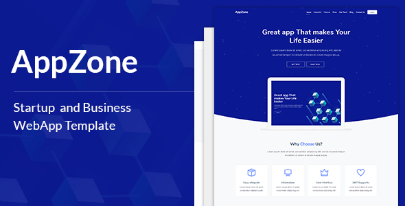 AppZone - Startups Business & WebApp Template
           TFx Benj Godfrey
