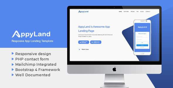Appyland Responsive App Landing Template
           TFx Kohaku Upton