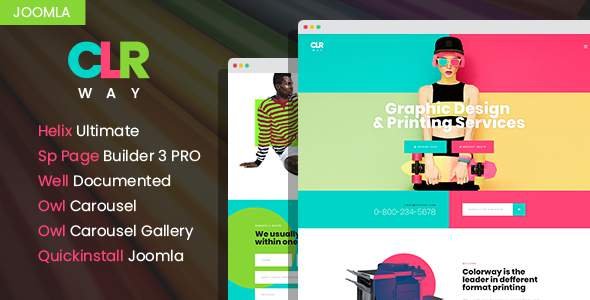 ColorWay - Printing Design Service Drag and Drop Joomla Template
           TFx Omar Ralf