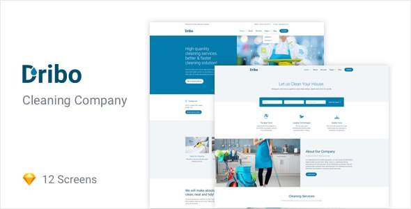 Dribo — Cleaning company Sketch Template
           TFx Skenandoa Red