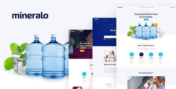 Mineralo - Bottled Water Delivery Service For Home & Office PSD Template
           TFx Dusty Gerard