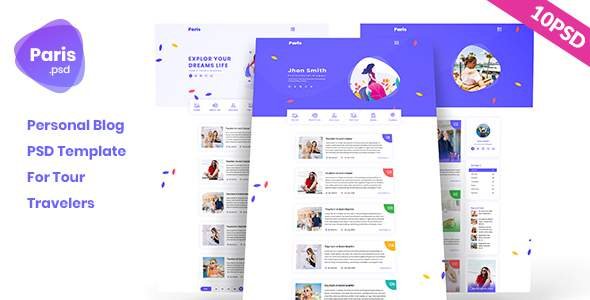 Paris - Personal Tour Travelers Blog PSD Template
           TFx Tarquin Rain