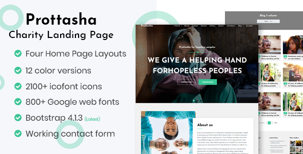 Prottasha - Bootstrap 4 Charity Landing Page
           TFx Harta Wilfred