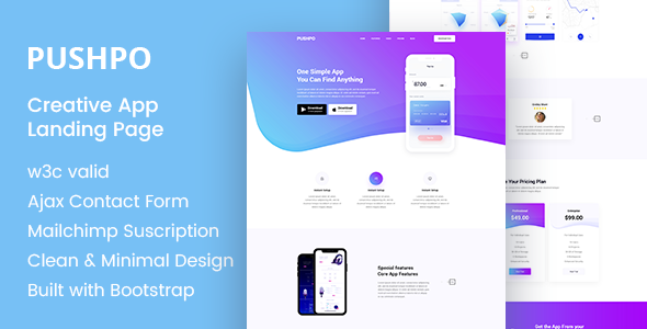 Pushpo - Creative App Landing Page
           TFx Elijah Grosvenor