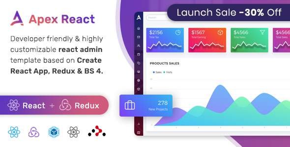 Apex - React Redux Bootstrap Admin Dashboard Template
           TFx Hakob Hector