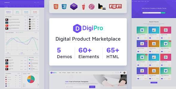 DigiPro - Digital Marketplace HTML Template with Dashboard
           TFx Murray Haik