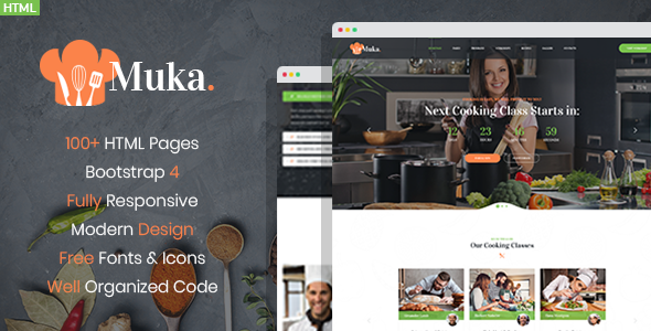 Muka - Bakery and Cooking Classes HTML Template
     TFx Shouta Jewell