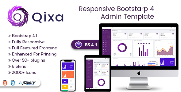 Qixa - Responsive Bootstrap 4 Admin Dashboard Template
           TFx Jaiden Erik