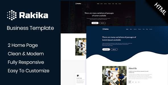 Rakika - One Page Business HTML Template
           TFx Kaolin Leighton