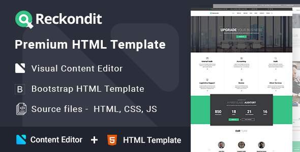 Reckondit - Audit Multipage HTML5 Template
           TFx Derek Briscoe
