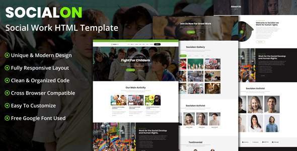 Socialon - Social Work Activity HTML Template
           TFx Haik Reuben