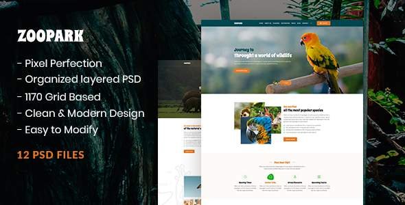 ZooPark - Zoo & Safari Park Website PSD Template
           TFx Holden Paxton