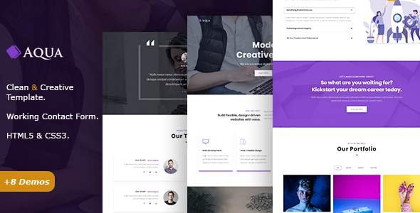 Aqua - Creative One Page Parallax
       TFx Ken Dixon