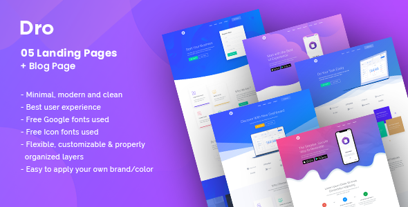Dro - Software, App, Saas & Product Showcase Landing Page
       TFx Constant Shelton