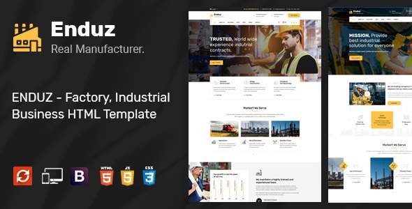 Enduz - Factory & Industrial Business HTML Template
       TFx Troy Katsurou