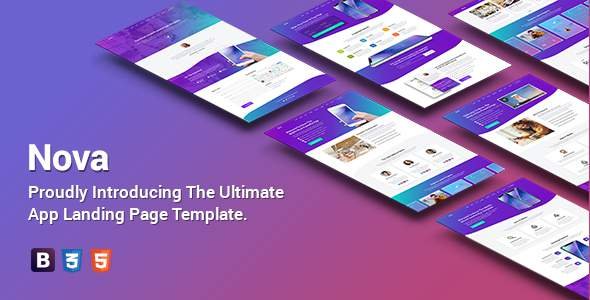 Nova - Premium App Landing Page Template
       TFx Nickolas Damon