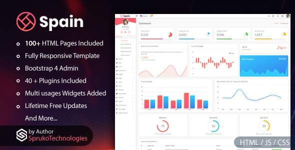 Spain –  Bootstrap4 Admin Dashboard  Responsive Multipurpose Template
       TFx Tyson Trueman