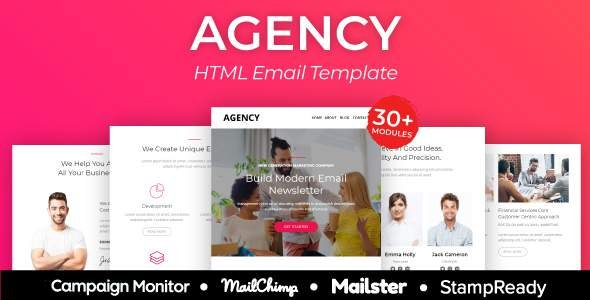 Agency - Multipurpose Responsive Email Template 30+ Modules - StampReady + Mailster & Mailchimp
       TFx Ryouichi Odell