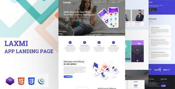 Laxmi - Responsive App Landing Page
       TFx Ken Durward