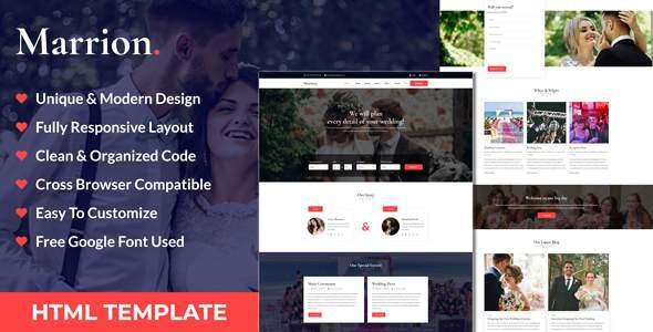 Marrion - Marriage Agency & Matchmaker Business HTML Template
       TFx Made Spencer