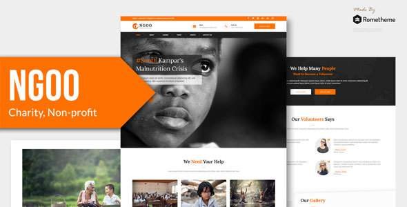 NGOO - Charity, Non-profit, and Fundraising HTML Template
       TFx Harve Ara