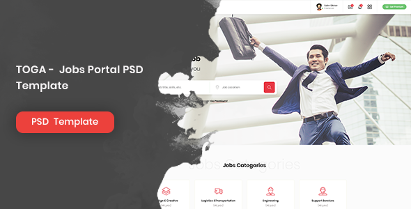 TOGA - Jobs Portal PSD Template
       TFx Huey Wayra