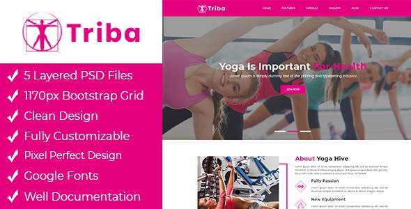Triba - Yoga PSD Template
       TFx Kenrick Woody