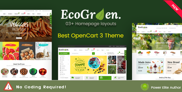 EcoGreen - Multipurpose Responsive OpenCart 3 Theme (Organic Food Topic)
       TFx Haywood Reggie