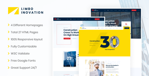Limbo-Construction Building HTML Template
       TFx Bevis Kim