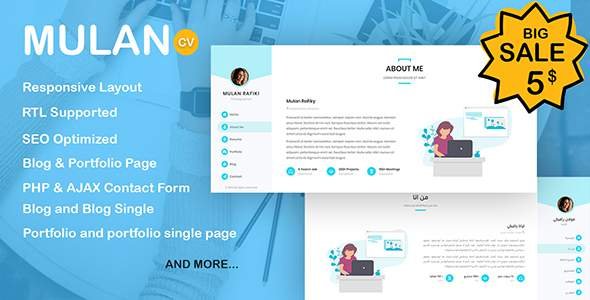 Mulan Resume / CV Template + RTL
       TFx Owen Dene