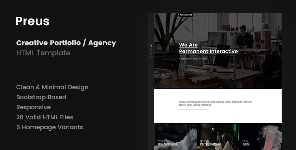 Preus - Digital Agency / Portfolio Template
       TFx Lex Hayato